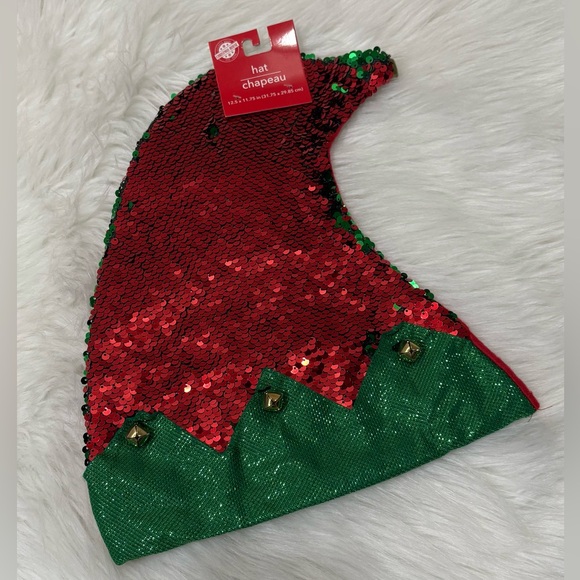 $1 bundle- New! Flip Sequin Christmas Holiday Hat W/ Bells - Picture 1 of 2